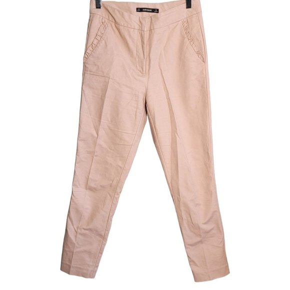 zara Slim Fit Tan Color Trousers For Women Size Small - Picture 1 of 8